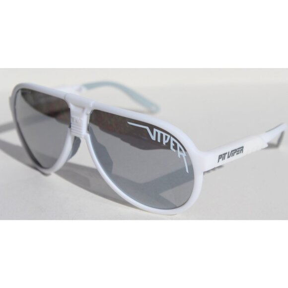PIT VIPER The Vice Jethawk POLARIZED Sunglasses White/Silver Revo NEW - Picture 1 of 11